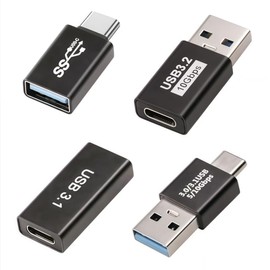Pastall - Juego de 4 adaptadores USB 3.1 actualizados, tipo C a USB A cargador convertidor