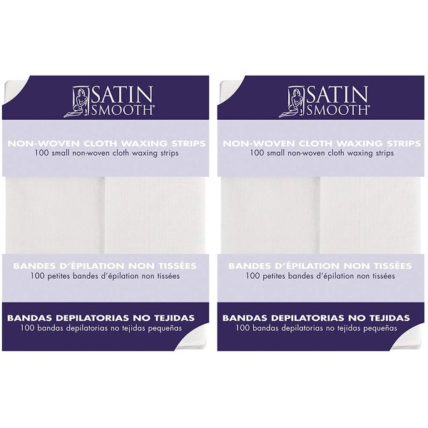 Satin Smooth Small Non-Woven Cloth Waxing Strips 100 ct x 2 packs