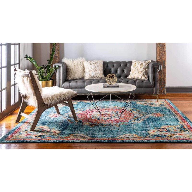 Unique Loom Penrose Collection Area Rug - Alexis (8'Square, Blue/
