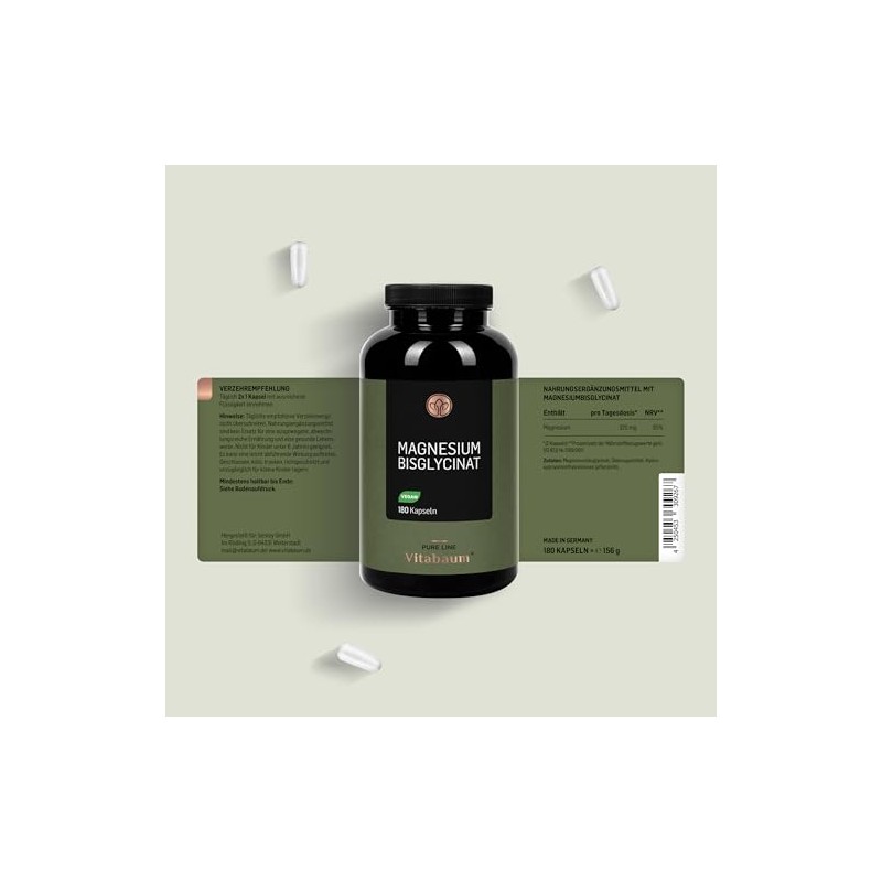 Vitabaum Magnesium Bisglycinate - 320 mg Elementary Magnesium per Day