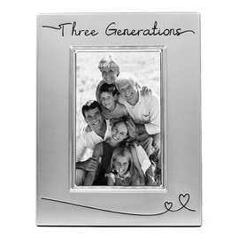 Haysom Interiors Beautiful Two Tone Silver Plated Three Generations 4" x 6" Picture Frame with Black Velvet | Unique and Thoughtful Gift Idea