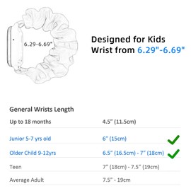 NewJourney Scrunchie Band Compatible with AT&T amiGO Jr Watch, Gizmo/Gabb Watch 3 2 1, Cute Printed Stretchy Solo Loop Band Replacement (Rainbow+Oil Color)