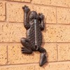 Cast Iron Frog Garden Thermometer 10x22.5cm Brown Rustic Outdoor Wall