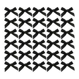 30-Pack Mini Satin Bow Hair Clips, Classic Black, Alligator Clips