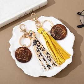 COLORFUL BLING MAMA KeyChain Leather Tassel Bracelet Holder Keyring Unique Bangle Accessory For Mom Mother's Day Gift-E