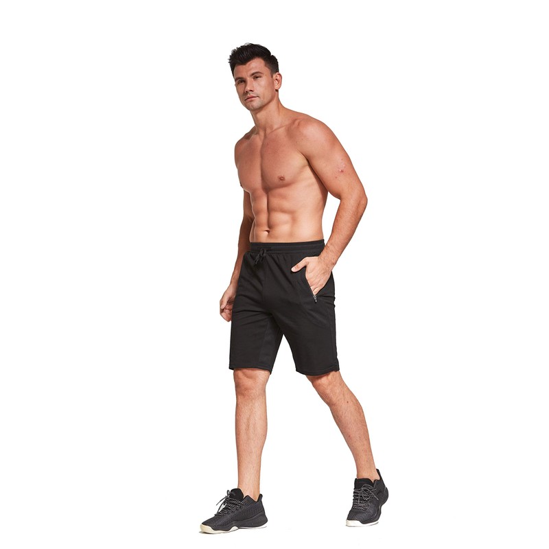 Tansozer Men's Cotton Shorts with Zip - black, size: xl