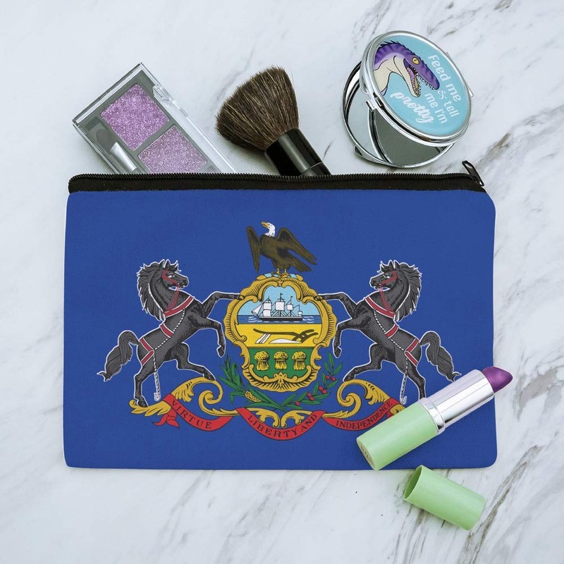 Pennsylvania State Flag Makeup Cosmetic Bag Organizer Pouch