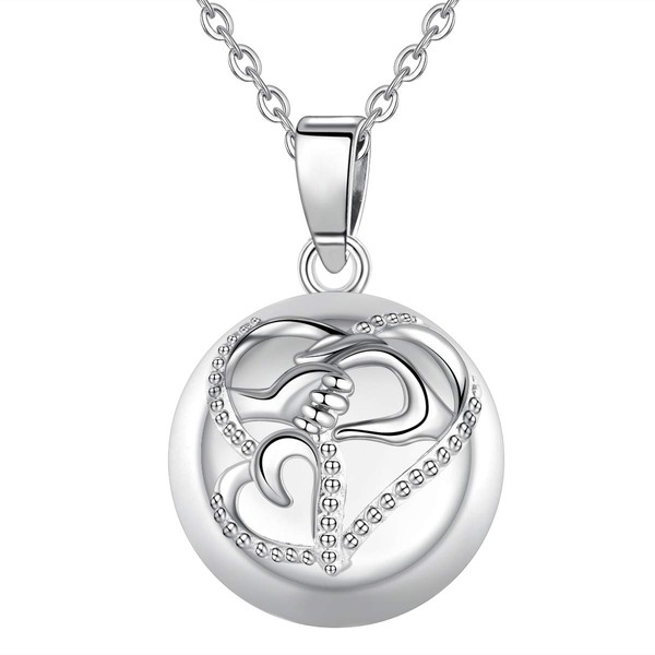 AEONSLOVE Chime Ball Pregnancy Pendant Necklace Mom Baby Hand Music