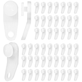 50 Pcs Plastic Curtain Hooks Curtain Roller Curtain Track Gliders White Traverse Rod Slides Curtain Track Glider Hooks Cross-bar Slide Rail Replacement Parts Plastic Curtain Rail Track Hooks