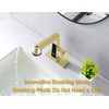 Qeemee LED Bathroom Faucet with Pull Out Sprayer, Grey Temperature