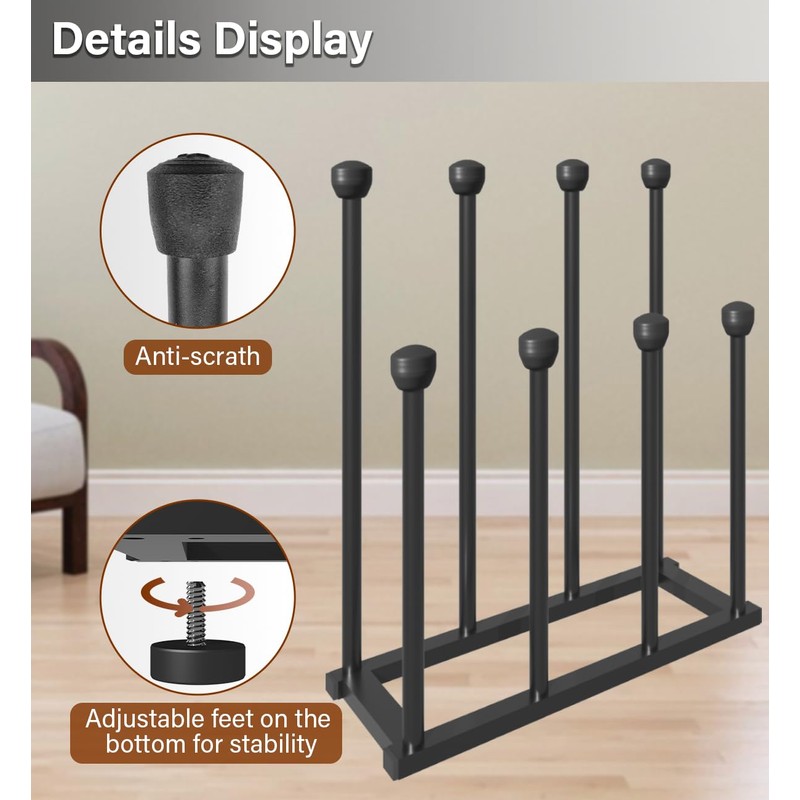 22.5 Inches Free Standing Shoe Racks, Tall Black Metal Boot