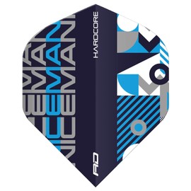 RED DRAGON Gerwyn Price Iceman Hardcore Stack Black and Blue Dart Flights - 3 Sets Per Pack (9 Flights in Total)