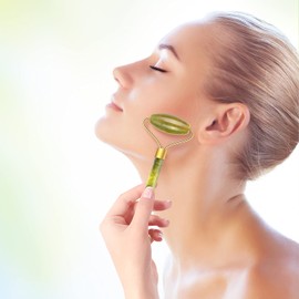 Charmonic 6 in 1 Ice Roller & Jade Roller and Gua Sha Set, Facial Massage Kits, Facial Roller Kit with Gua Sha Tool and Silicone Brush, Anti-Aging Jade Stone Massager for Face, Eyes, Neck Massage