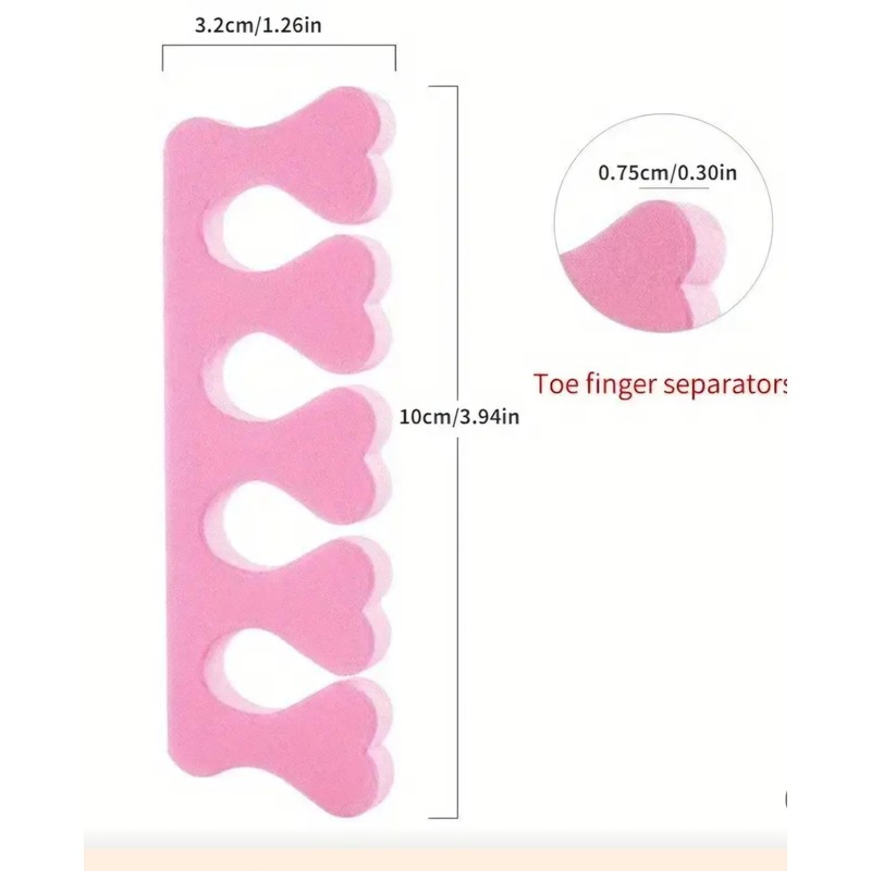 Toe Separators for Pedicure, Pink Foam Spacers, 10cm/3.94in Length, Professional