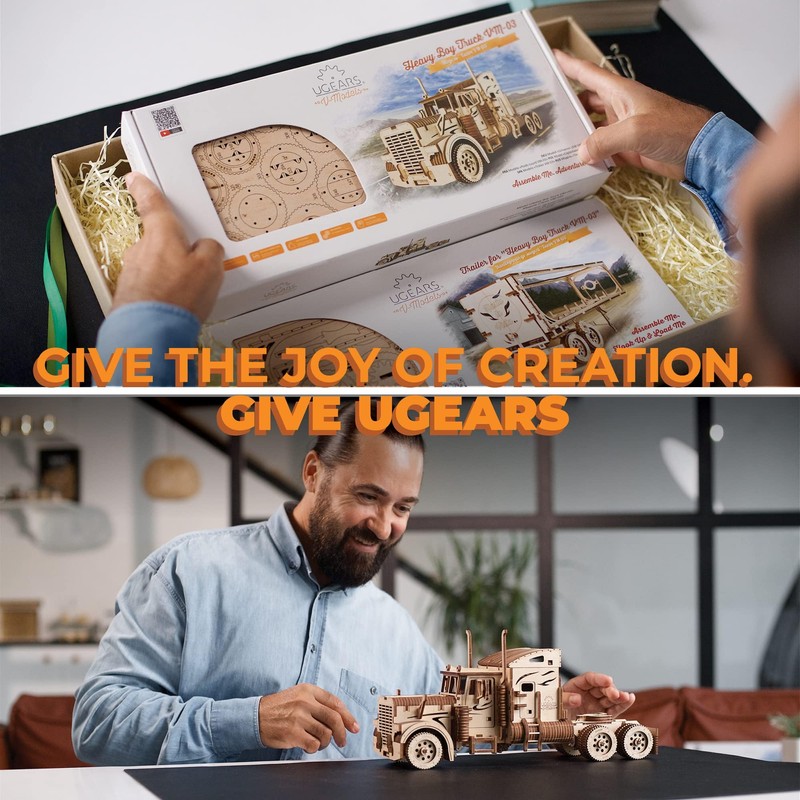 UGEARS Heavy Truck 3D Wooden Puzzles for Adults - Wooden