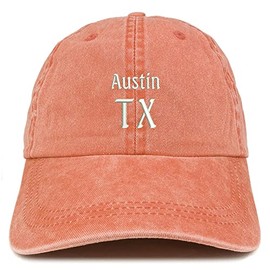 Trendy Apparel Shop Austin TX Embroidered Pigment Dyed Washed Baseball Cap - Orange