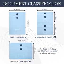 Important Document Organizer Personal Binder Organizer with Labels Accordion File Stylish Binder for Storing Important Papers, Certificates, Passports, Photos, and Letters(Bule)