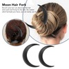 Moon Hair Stick, 2Pcs Wooden Hair Fork Decoration, Round ABS