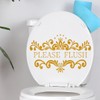 DIDOSOFT Vintage Lace Letters Toilet Cover Sticker Decals,Flower leaf bird