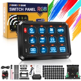 BraveWAY 12 Gang Switch Panel RGB Wireless Automatic Dimmable Control Pod Multifunction Push Button Car LED Touch Switch Box Universal for Truck SUV Pickup UTV ATV Boat Marine, 2 Years Warranty