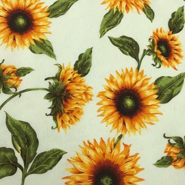 Kt KILOtela - Printed Canvas Fabric, Decoration, Upholstery, Cushions, Curtains, Bedspreads, Bags, Tablecloths, Crafts, Width 280 cm, Choice of 50 in 50 cm, Sunflowers, Yellow