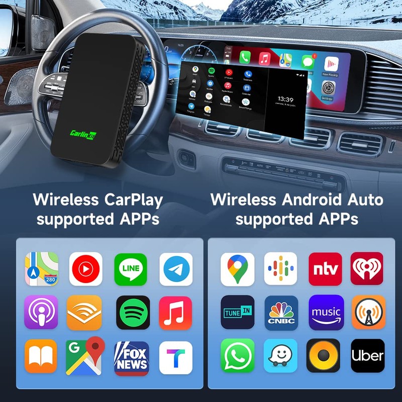 CarlinKit 5.0 2-in-1 Wireless Adapter for CarPlay&Android Auto Wireless Dongle,Stability