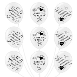Miss You Mom Balloons Funeral Remembrance Decoration 30 Pieces 12" White Mom Memorial Balloons for Release to Celebrate Life, Bereavement, Condolences, Anniversary services