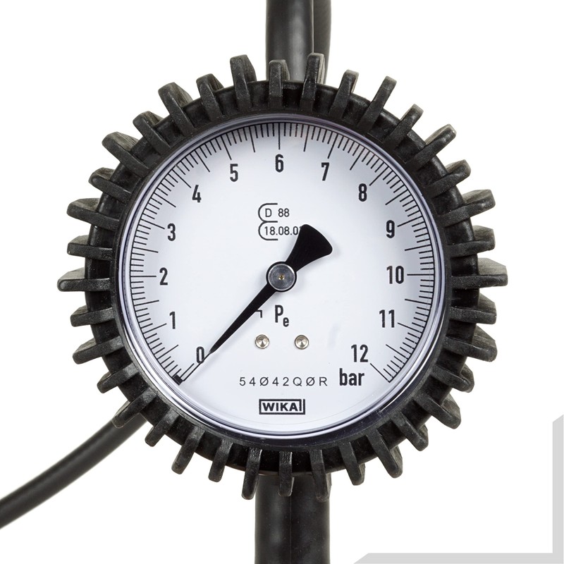 GAV Reifenfüller Messgerät mit WIKA 80mm Manometer (Geeicht) Profi Reifendruckprüfer