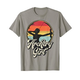 Archery Girl Archer Bow And Arrow Target Retro Vintage Donna Maglietta