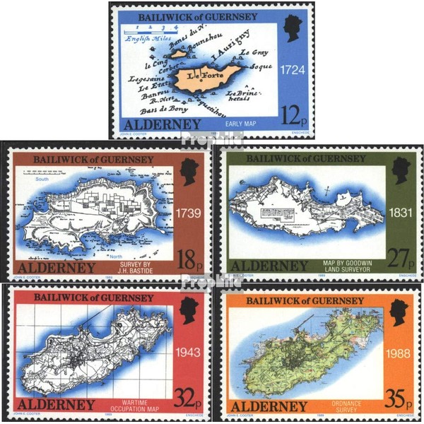 united kingdom - Alderney 37-41 (complete.issue.) unmounted mint/never hinged **
