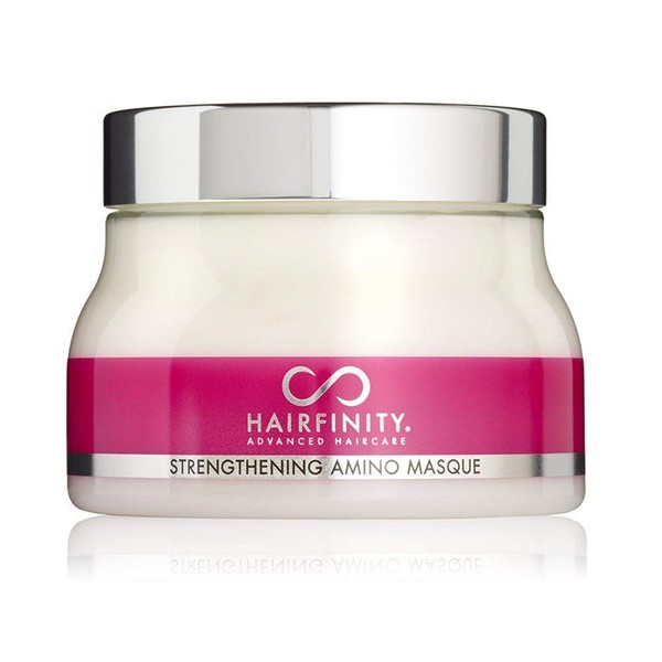 Hairfinity Hair Strengthening Amino Treatment Masque - Hydrating Hair Mask and Deep Conditioner Cream for Dry Damaged Hair with Hydrolyzed Collagen, Keratin, Vegetable Protein for Growth, 8 oz