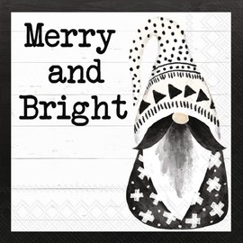 Boston International IHR - Servilletas de papel de 3 capas de Navidad, 20 unidades, tamaño de cóctel, gnomo para las vacaciones