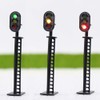 JTD04 5pcs Model Railway 3-Light Block Signals G/Y/R HO Scale