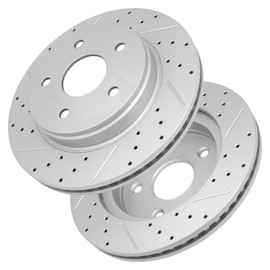 FRaxle Drilled & Slotted Front Brake Rotors 53005, Disc Brake Rotor, for 2002-2010 Dodge RAM 1500, for 2011-2018 RAM 1500, for 2004-2009 Dodge Durango, for 2007-2009 Chrysler Aspen