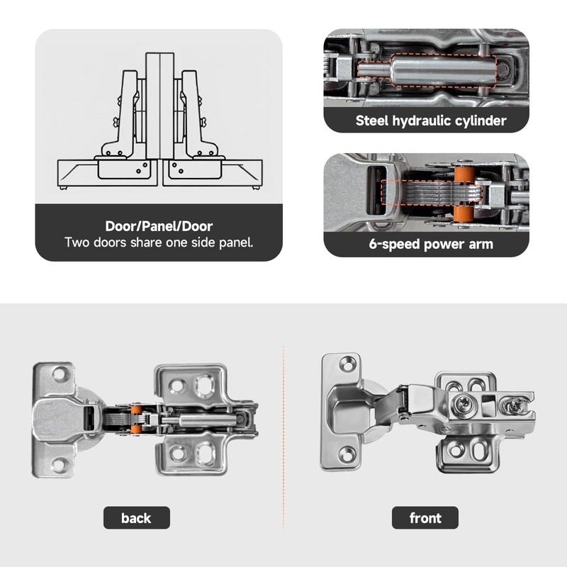 ePicsoa Pack of 6 Hinges, 110 Degree Corner Stop 35