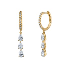 JoyToGo Hoop Dangle Earrings for Women 18K Gold Plated Cubic Zirconia Drop Huggie Earring Dainty Trendy Hypoallergenic Jewelry Gifts