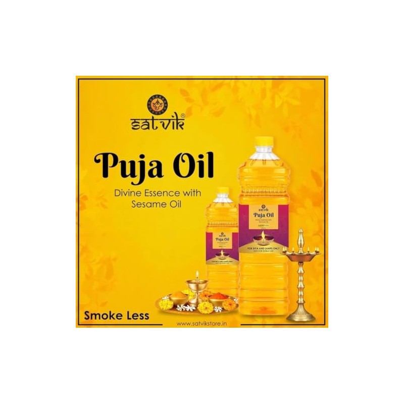Satvik 900ml Pure Puja Seasame | Smokeless Til Oil for