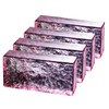 4 Pack-7.9"x3.9"x2" Pink Glass Block-ice Crystal Patterned Rectangular Solid Glass