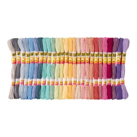 folia 23993 - Filo da ricamo pastello, 100% cotone, 52 dock da 8 m, in 26 colori assortiti, per ricamare, annodare e fai da te