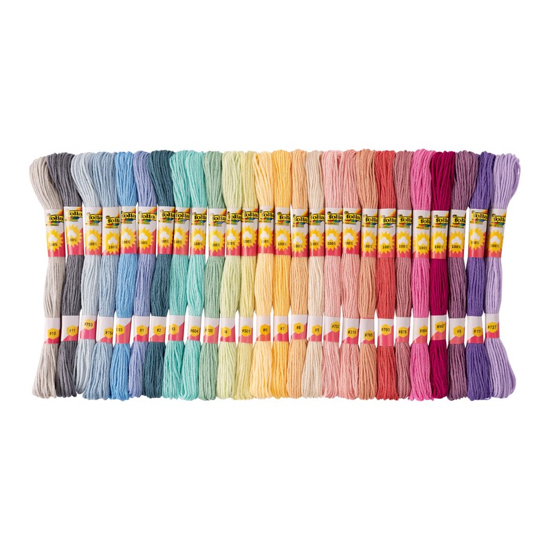 folia 23993 - Filo da ricamo pastello, 100% cotone, 52