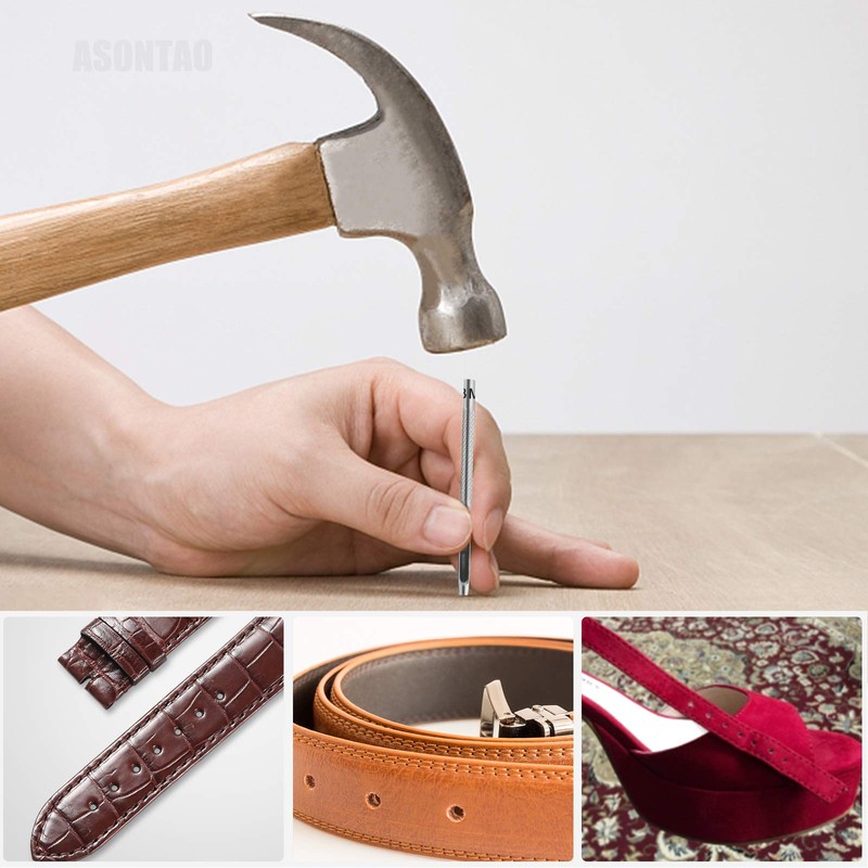 6PCS Hollow Leather Hole Punch Set (1.5mm-4mm) for Belts, Watch
