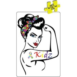 Oracal Autism Awareness Kidz Power Autism Kidz We Support Decal Sticker 5.0 x 3.38 p579