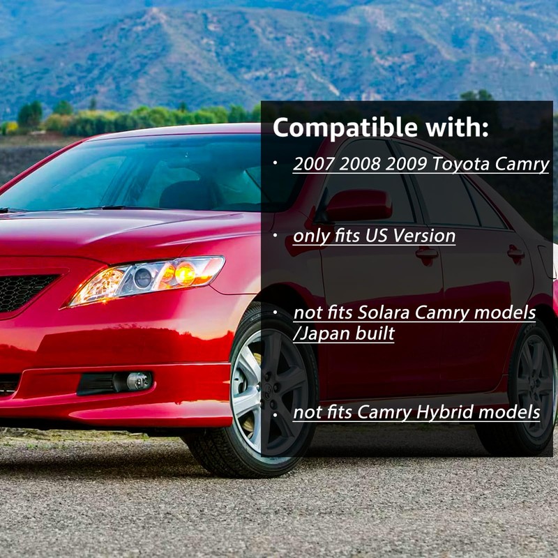 Headlights Assembly Pair for 2007 2008 2009 Toyota Camry (Exclude