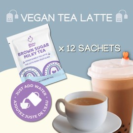 Mother Sprout Brown Sugar Milky Tea – Vegan Lactation Drink Mix (Bubble Tea Latte Flavor) for Breastfeeding, Support Breast Milk Supply, 12 Servings