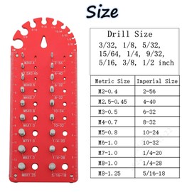 waltyotur Nut and Bolt Gauge SAE and Metric Gauge 18 Hole