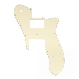 Musiclily Pro 16 Holes Wide Range Humbucker Guitar Pickguard For USA/Mexico Fender 72 Tele Custom Style Electric Guitar, 3Ply Cream
