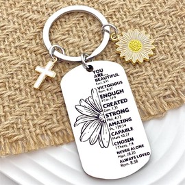 Sjcmbxxs Christian Gifts for Women Friends Inspirational Religious Keychain Gifts for Teen Girls Women Catholic Confirmation Gifts Birthday Christmas Gift