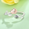 STARCHENIE Womens Rose Initial Ring for Women 925 Sterling Silver