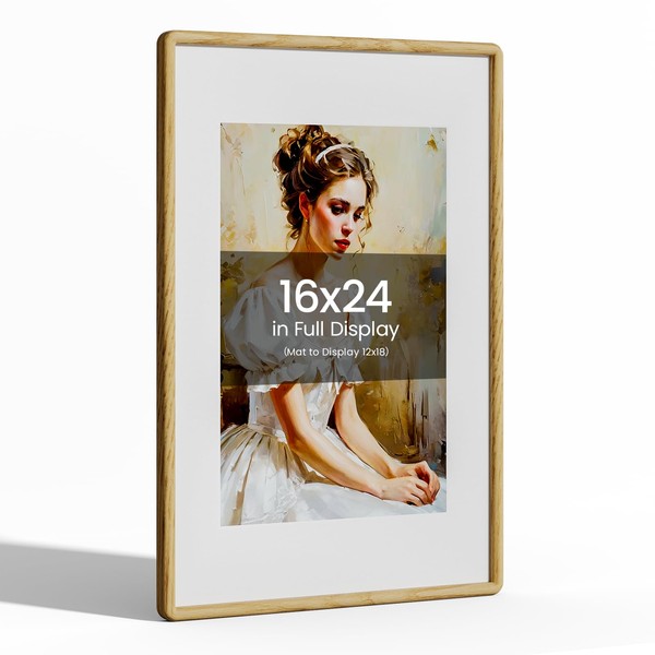 16x24 Picture Frame Natural Oak Wood From California-USA with Real