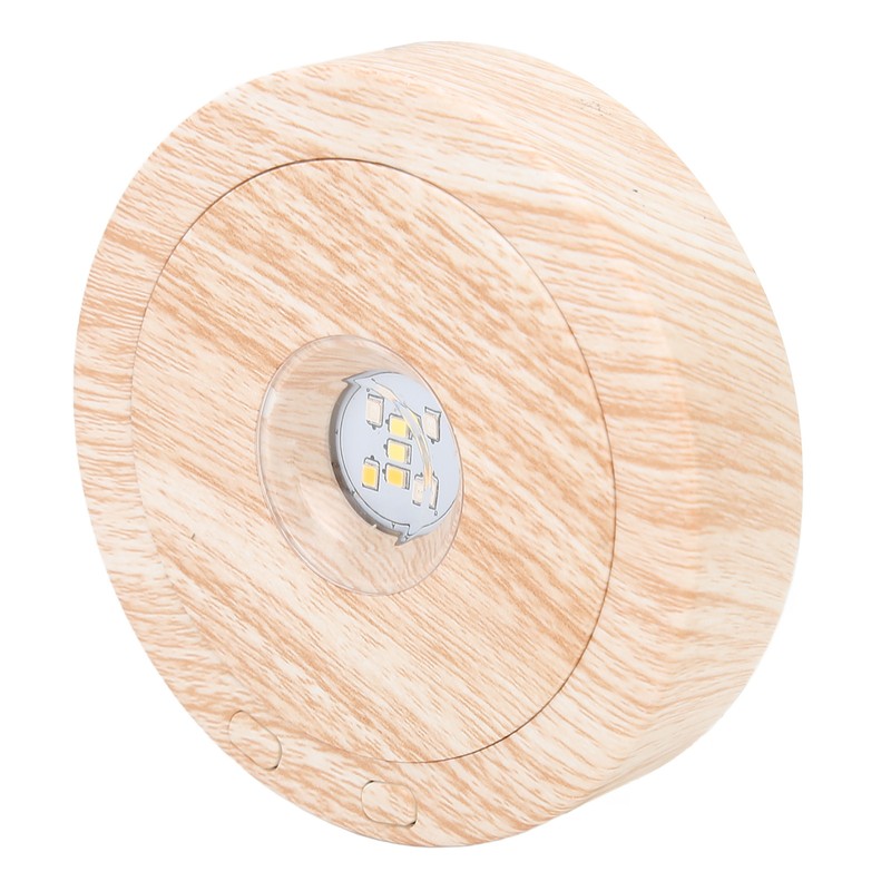 Wood Light Display Base 360 Degree Rotation Beech Grain Colorful
